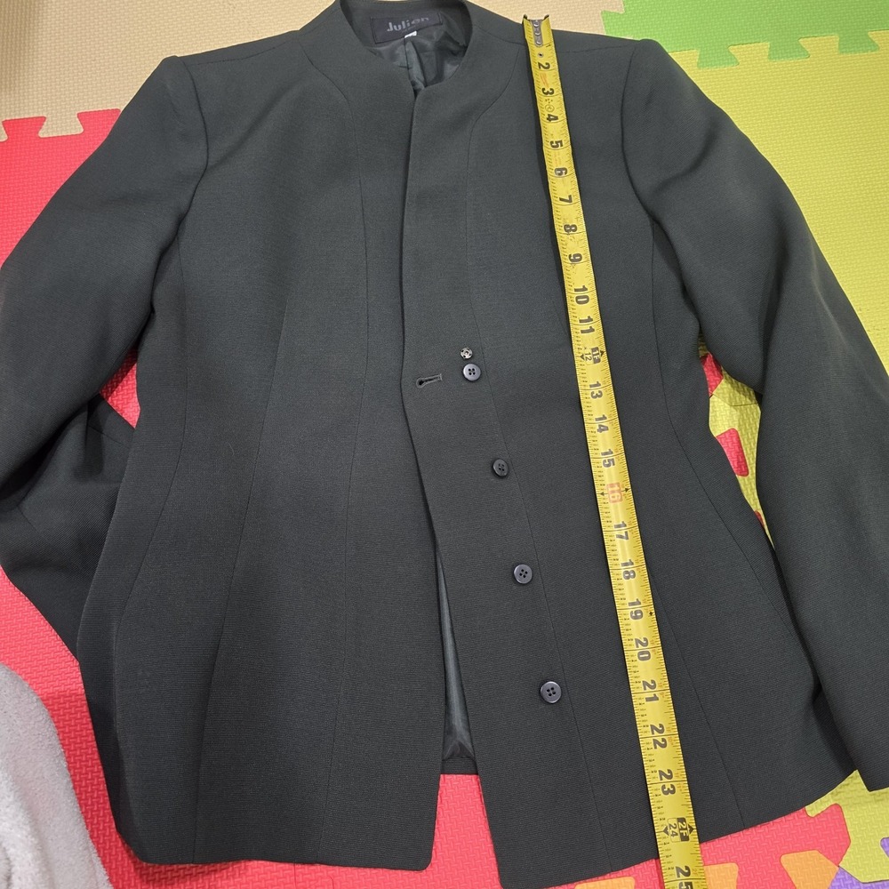 Julien Seoul Women's Vintage Minimalist Black Blazer‎ Jacket - Size 55